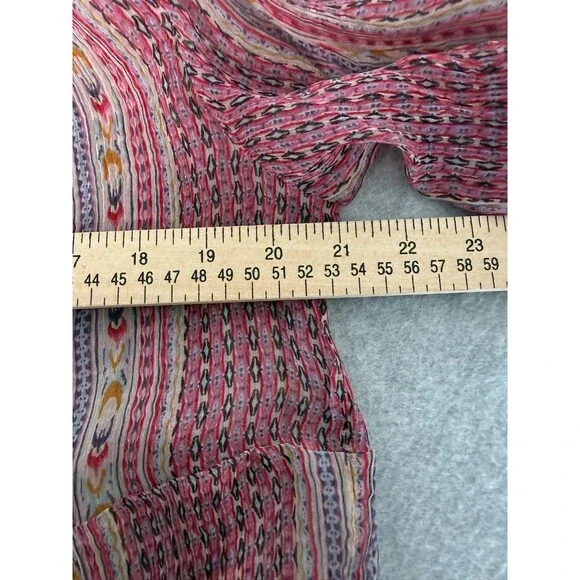 Sundance Womens Gemini Top Blouse Button Down Boho Sheer Size S - Picture 9 of 10